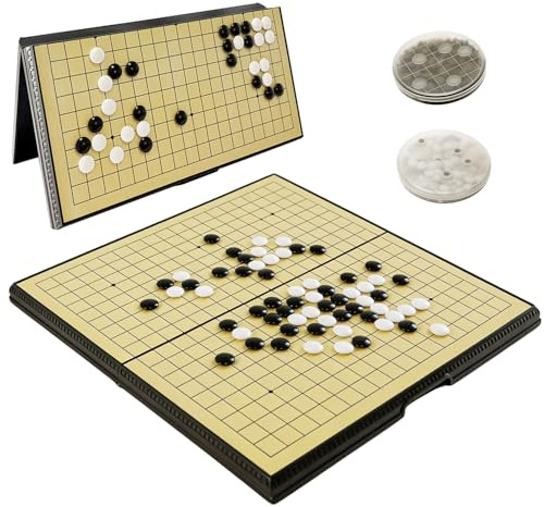 Luoyer 15 inch Go Game Set Magnetic Folding Board Game Portable Traditional Chinese Weiqi Set with Magnetic Stones for Adults Travel Gomoku
