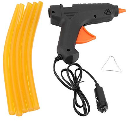 Samfox Pistola Colla a Caldo 40W Colla a Caldo Pistola a Caldo Professionale 12V Pistola per Colla a Caldo con Kit di Riparazione per Rimozione Bastoncini di Colla per Riparazioni Fai da Te In Ufficio
