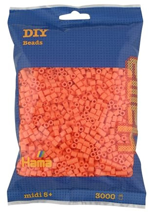 Hama Perlen Beutel | ca. 3000 Midi Sicherungsperlen | Mosaik Deko Kunst & Basteln für kreative Kinder ab 5 Jahren | Aprikose