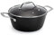 Barazzoni Black Titan Pro, Casseruola ø20cm con coperchio in vetro, Manico in acciaio rivettato, Antiaderente Titan Pro (5 Strati). Made in Italy