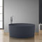 StoneArt Freistehende Badewanne aus Mineralguss Design Gussmarmor Standbadewanne moderne Wanne freistehend inkl. Ablaufgarnitur BS-507 150x150 beton-grau matt