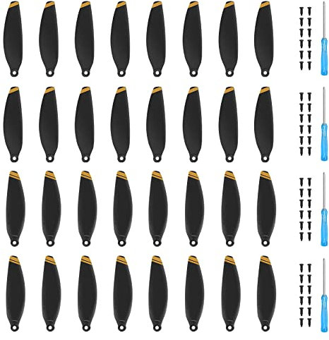 Craznick Propeller für DJI Mini 4K/2/2 SE/SE Drohnen Ersatz Propeller Blätter Geräuscharm Flügel für DJI Mini 4K 2 SE Drohnen Zubehör Exklusive Schrauben & Schraubendreher 32Pcs Gold