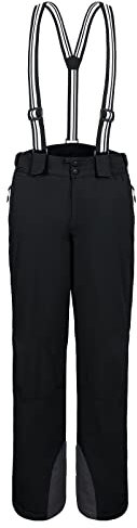 AOLI RAY Herren Skihose Snowboardhose Wasserdicht Gefüttert Trägerhose Wanderhose Schneehose Winddicht Winter Outdoorhose mit 4 Taschen Schwarz S