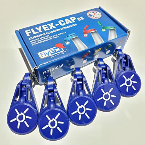 5X im Sparset Vollautomatischer Flaschenverschluss Grömitz Sonne für Bierflasche Cola Wasser Kronkorken Schraubverschluss Glasflaschen PET Billy The Clip (5X Blau)