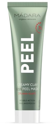 MÁDARA Organic Skin Care Creamy AHA Peel Maske, 60 ml – Mit Milchsäure und weißer Tonerde für ein strahlendes Hautbild, Vegan