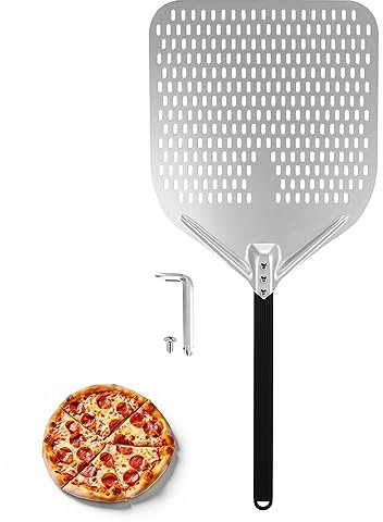 Torribaly Pelle à Pizza de PoinçOnnage Dural de 14 Pouces Reliant Une Pelle à Pizza Four éPais Retournant et TransféRant la Pizza PoignéE de 16 Pouces