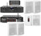 FILODIFFUSIONE AUDIO CON AMPLIFICATORE 4 ZONE VOLUME SEPARABILI + CASSE AUDIO DA PARETE NERE O BIANCHE (6 CASSE AUDIO BIANCHE)