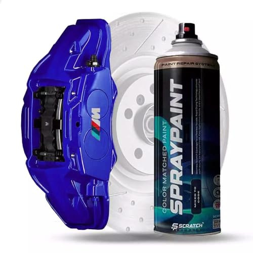 Estoril Blue Brake Calliper Drum Paint Heat Resistant M-Sport Aerosol Gloss Spray 400ml Durable High Tempature 200c - Scratch Repair (Basecoat + Lacquer + Primer)