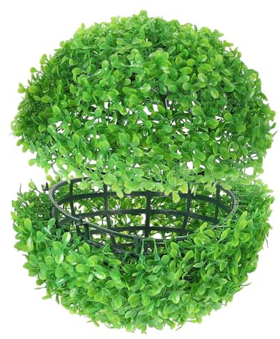 RORPOIR Künstlicher Grasball Grün aus Kunststoff, Platzsparend für Tisch