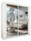 Style Heaven Modern Sliding Door Wardrobe for Bedroom,Matt Finish,2 Mirrored Sliding Doors wardrobes 5 Adjustable Shelves &2 Hanging Rail, made of MDF Chipboard,aluminium Handles Chicago(120cm White)