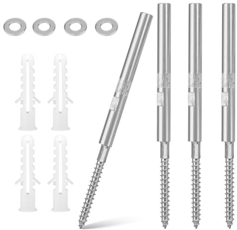 4 Pezzi supporti per mensole invisibili Ø10x100mm, supporto per mensola galleggiante con rondelle e perni, supporto per mensola galleggiante adatto per soggiorno, cucina, camera da letto