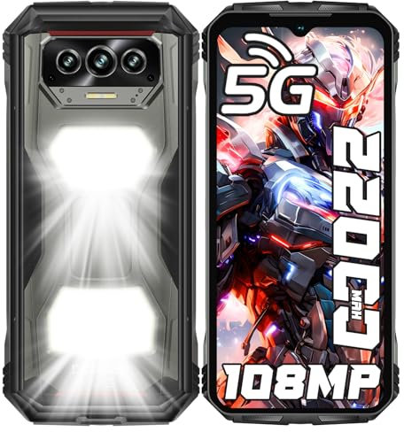 DOOGEE V MAX S(2025) Rugged Smartphone Android 14, 24GB+256GB(2TB) Telefono Indistruttibile, 6.58'' FHD+, 108MP+20MP+16MP+2MP Fotocamera Cellulare Antiurto 22000mAh-Grigio