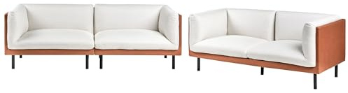 Beliani Sofa Set Stoff braun/Creme weiß 5-Sitzer gepolstert Vorgod