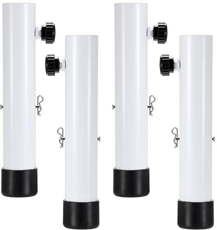 IGNPION 4Pcs Folding Table Leg Extendsion, Table Support Lift Leg for Bent/Straight, Chair Legs Extenders, Adjustable Height Desk Legs Riser to 9.2cm/ 13.2cm,White;