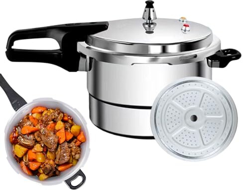 Olla de cocina de acero inoxidable, olla a presión de 7 litros, estante de vapor multiusos con diseño de utilidad de larga duración, accesorios para carne, verduras, pasta, frijoles, hotel, dormitorio