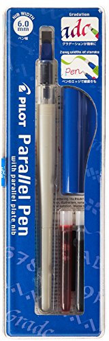 Pilot Parallel 90053 - Juego de caligrafía, 2 colores, punta de 6 mm, cartuchos de tinta roja y azul