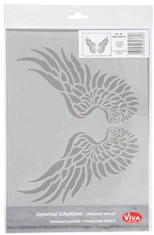Viva Decor Universal-Schablone 21 cm x 11.69-inch Flügel, Acryl, Mehrfarbig, 2-teilig
