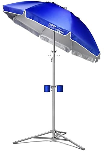 Wondershade Ultimate Portable Sun Shade Umbrella – Lightweight Adjustable Outdoor Patio & Beach Umbrella with Tripod Base (Blue)