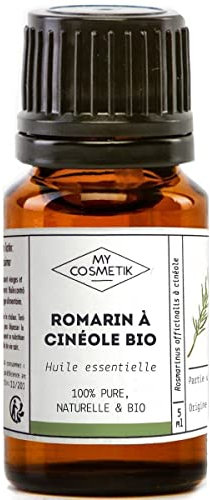 MY COSMETIK - Huile Essentielle de Romarin à cinéole BIO AB - Issue de l'agriculture Biologique - Chémotypées HEBBD/HECT - 100% pure et naturelle - Certifié ECOCERT - Fabriqué en France - 5 ml