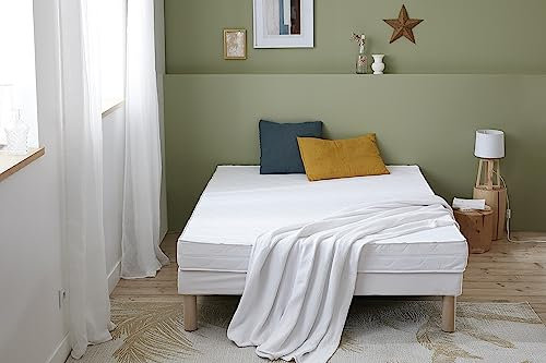 Abeil - Matelas à Ressorts Ensachés - 7 Zones de Confort - Dureté Moyenne H2 - Épaisseur 16cm - Enveloppe Amovible & Lavable en Machine - Certifié Oeko-Tex - 140 x 190 cm