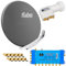 FUBA 8 Teilnehmer Digital SAT Anlage DAA850A + Profi LNB 0,1dB Full HDTV 4K + PMSE Multischalter 5/8 + 24 Vergoldete F-Stecker Gratis dazu