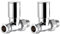 Modern Chrome Straight Towel Radiator Valves 8mm Central Heating Taps