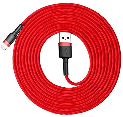 Baseus Lightning Cafule Cable 2A, 3m Red/Red (CALKLF-R09)