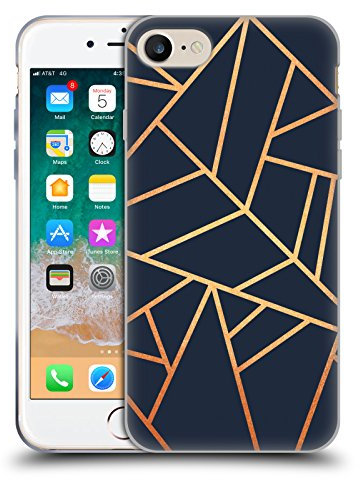 Head Case Designs Offizielle Elisabeth Fredriksson Copper and Midnight Navy Stone Collection Gelhülle [Militärischer Grad] Kompatibel Mit Apple iPhone 7/8 / SE 2020 & 2022 Und Kompatibel Mit MagSafe
