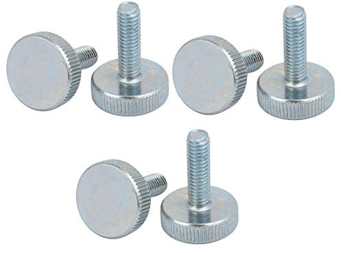 sourcing map 6 Stk. Gewinde verzinkt gerändelt rund Kopf Daumenschraube M6x20mm Silber Blau DE de
