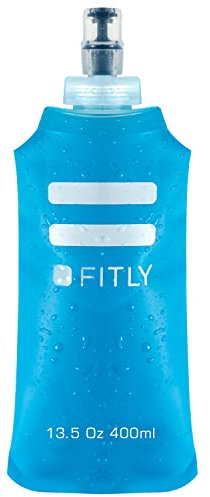 FITLY Soft Flask 400ml - Shrinks As You Drink Soft Water Bottle for Hydration On The Move - Collapsible Running Water Bottle, Hiking, Cycling - Soft Flask Running