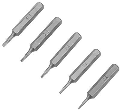 sourcing map Torx-Bits-Set, 5 Stück, 5/32 Zoll Sechskantschaft T2 T3 T4 T5 T6 Schraubendreher-Bit-Set 28 mm Länge S2 Schraubendreher Kit Werkzeuge