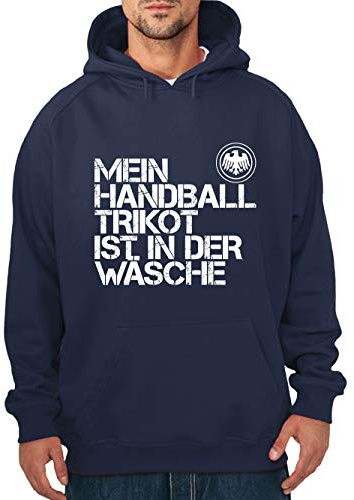 clothinx Herren Kapuzenpullover EM 2020 Mein Handball Trikot ist in der Wäsche