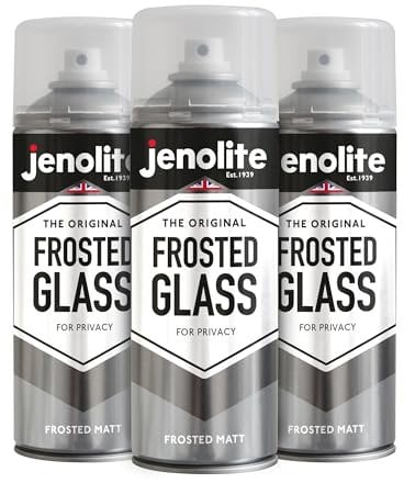 JENOLITE Mattes Glas Sprühfarbe | DECKEND | Halbtransparenter Sprühnebel für Fenster & Türen | Mattes Finish | Für zusätzliche Privatsphäre | 3 x 400ml