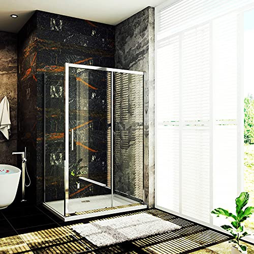 Aica Sanitär 120x90cm Duschkabine Duschabtrennung Schiebetür 5mm GLAS Duschwand Dusche H190cm