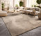 TT Home Teppich Wohnzimmer Kurzflor Anti-Rutsch Rückseite Einfarbiges Design Waschbar, Farbe: Beige, Größe:200 cm Quadrat