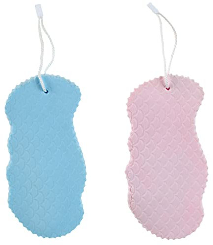 BestCN Éponge de douche ultra douce pour le corps, exfoliant pour spa, dissolvant de peau morte, brosse de douche éponge exfoliante ultra douce, femmes enceintes (2 pièces), Blue+pink