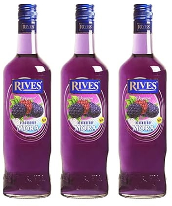 Licor Sin Alcohol Mora Rives de 70 cl - España - Destileria Rives (Pack de 3 botellas)
