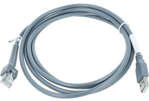 vhbw Datenkabel kompatibel mit Datalogic Touch 90 | 65 Barcodescanner - Kabel, 2 m Grau (USB 2.0 Stecker auf RJ45 Stecker)