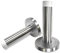 ROAZCO Door Stoppers White Wall Mounted - Set of 2 Door Stops with Screws and Anchors - Sound Dampening Rubber Buffer Bumper Top with Heavy Duty Stainless Steel Body