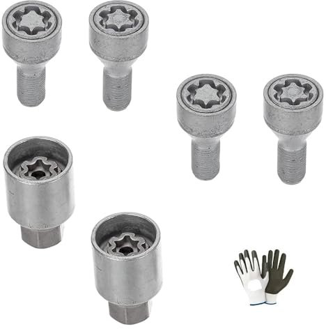 KOMPATIBEL MIT Renault Laguna II (cerchio 5 fori, Wheel 5 Holes) Jahr fino al 08/2005 P/E BOLZEN DIEBSTAHLSCHUTZ FÜR RÄDER MIT STAHLFELGE Auto-DIEBSTAHLSCHRAUBE KIT 4 PZ