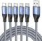 USB C Kabel [1M 5Pack ], Nylon Typ C Ladekabel und Datenkabel USB C Schnellladekabel für Samsung Galaxy S10/S9/S8+, Sony Xperia XZ,Huawei P30/P20, Google Pixel, OnePlus,Blau
