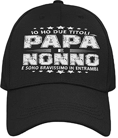 Vulfire Nonno Cappello Uomo Regalo Compleanno Originale Idee Regali per Lui per Natale Taglia Unica Cappello Nero con Visiera Festa dei Nonni (Nero)