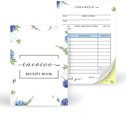 Stilvolles Rechnungsquittungsbuch mit 2-teiligem kohlenstofffreiem Papier – praktische Größe von 9,9 x 14 cm und 66 g – enthält 50 Blatt Quittungsblock für kleine Unternehmen Finanzmanagement