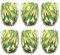 MAZZEGA ART & DESIGN - 6 vasos de agua de cristal soplados y hechos a mano con murrine Murano refinados y originales - Los colores de Murano - Modelo Colombina 435 ml. Made in Italy (Verde, 6)