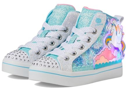 Skechers Mädchen Twinkle Sparks-Sequin Flash Sneaker, Link Pink/Mehrfarbig