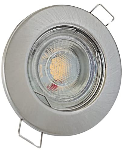 Rolux LED Einbaustrahler IP20 Lotta 12V COB 5W Edelstahl geb. 4 Stück Einbauleuchte 4000K Neutralweiß Deckenspot inkl. Trafo