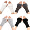 TAGVO 4 Paar Damen Fingerlose Handschuhe, Warme Halb Fingerlose Strickhandschuhe für Alltagskleidung, Winter Armstulpen Handschuhe Fingerlos Warm Plüsch Gestrickte Kurze Fäustlinge für Damen Mädchen