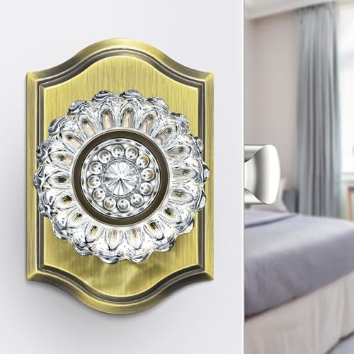 Calzibeno Crystal Door Knobs Interior, Antique Brass Glass Door Knobs Interior for Privacy Use, Vintage Crystal Door Knob with Lock for Bedroom Bathroom, Antique Glass Door Knob