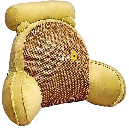 RüCkenkissen Mit Armlehnen, Lesekissen mit Nackenstütze Abnehmbar, Memory Foam Lesekissen für Bett mit Abnehmbarer Abdeckung - Perfekt zum Sitzen, Lesen, Spielen,Avocado-S