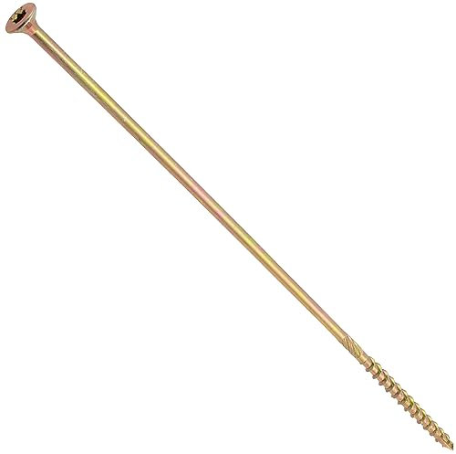 AERZETIX - C69163 - Lot de 25 Vis à bois Ø6x260 mm à tête fraisée - à empreinte étoile Т30 - en acier zingué - menuiserie contreplaqué aggloméré mélaminé terrasse panneaux chevrons bastaings